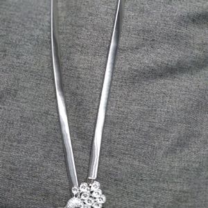 Silver diamond peacock belt